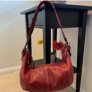Coach 9342 Zoe Legacy West Slim Red Leather Hobo